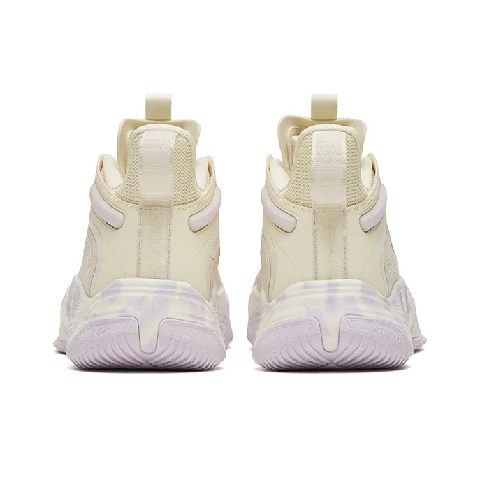 Anta Magic Cement Cushioning, Slip Resistant, And Abrasion Resistant Low Top Basketball Shoes Beige Yellow-3