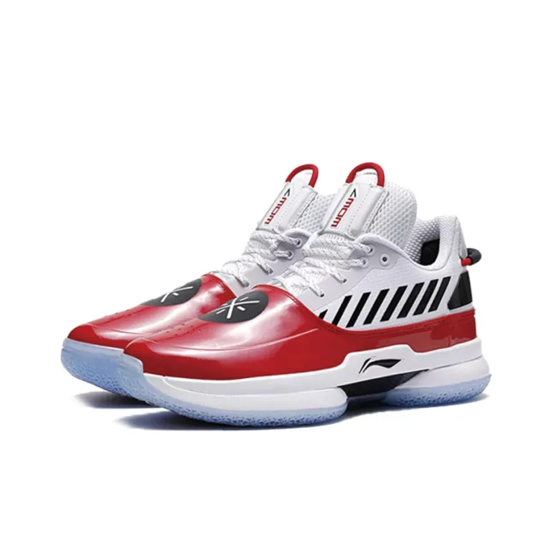 LiNing WOW 7 Way Of Wade 7 Upper City Cushioned Slip Resistant Low Top Performance Basketball Shoes White Red Black-2