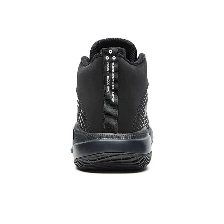 PEAK Parker Collection Wear Resistant Mid Top Basketball Shoes Men's Black-2
