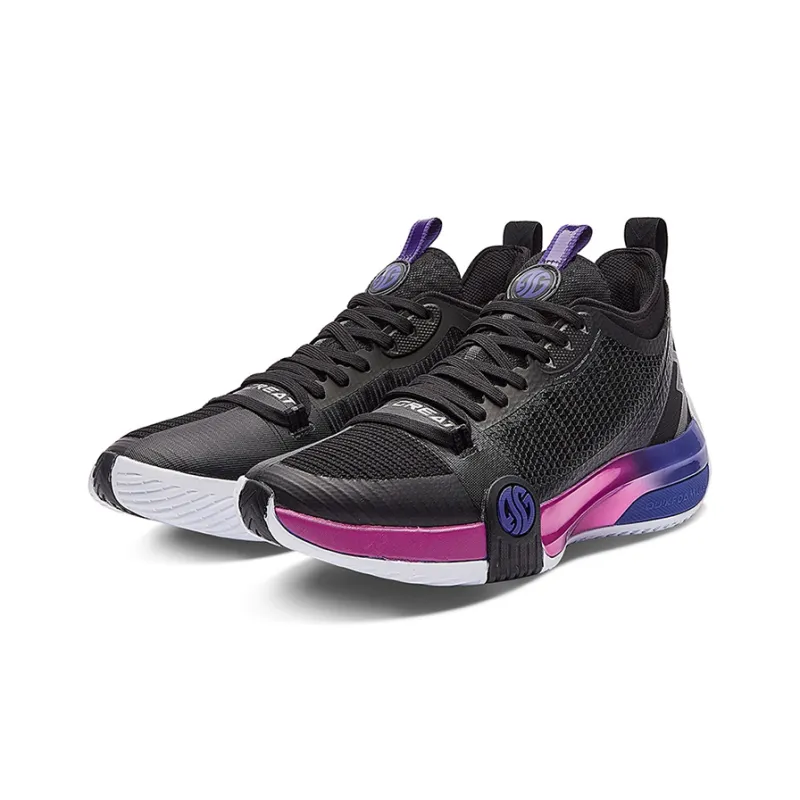 361° Chan 3 MOD Cushioning Anti-Slip And Wear-Resistant Mid-Top Performance Basketball Shoes Men's Black Purple-2