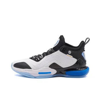 361° AG 2 Cushioning Anti Slip Wear Resistant Breathability Mid Top Performance Basketball Shoes White Black Blue