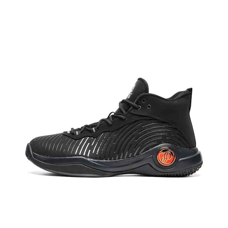PEAK Parker Collection Wear Resistant Mid Top Basketball Shoes Men's Black-0