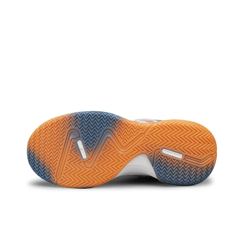 Warrior Cushioning Lightweight Height Increasing High Top Basketball Shoes Unisex White Blue Orange-3