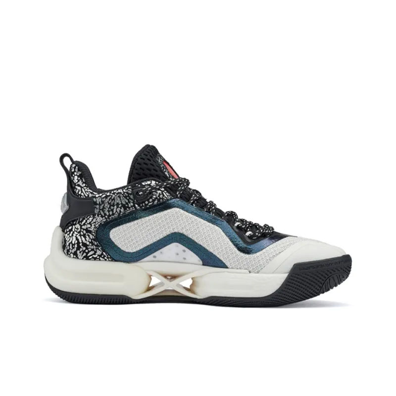 361° AG2 X Basketball Shoes Men Mid Top Feather White/Obsidian Black-1