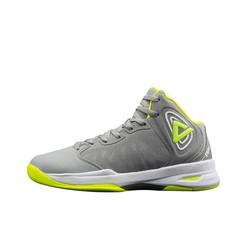 PEAK Basketball Shoes Men Mid-Top Lime Gray