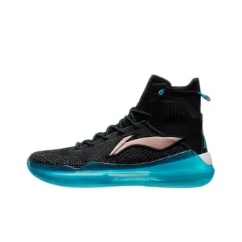 LiNing YuShuai 13 Boom Cushioned Slip Resistant High Top Performance Basketball Shoes Men's Black Blue