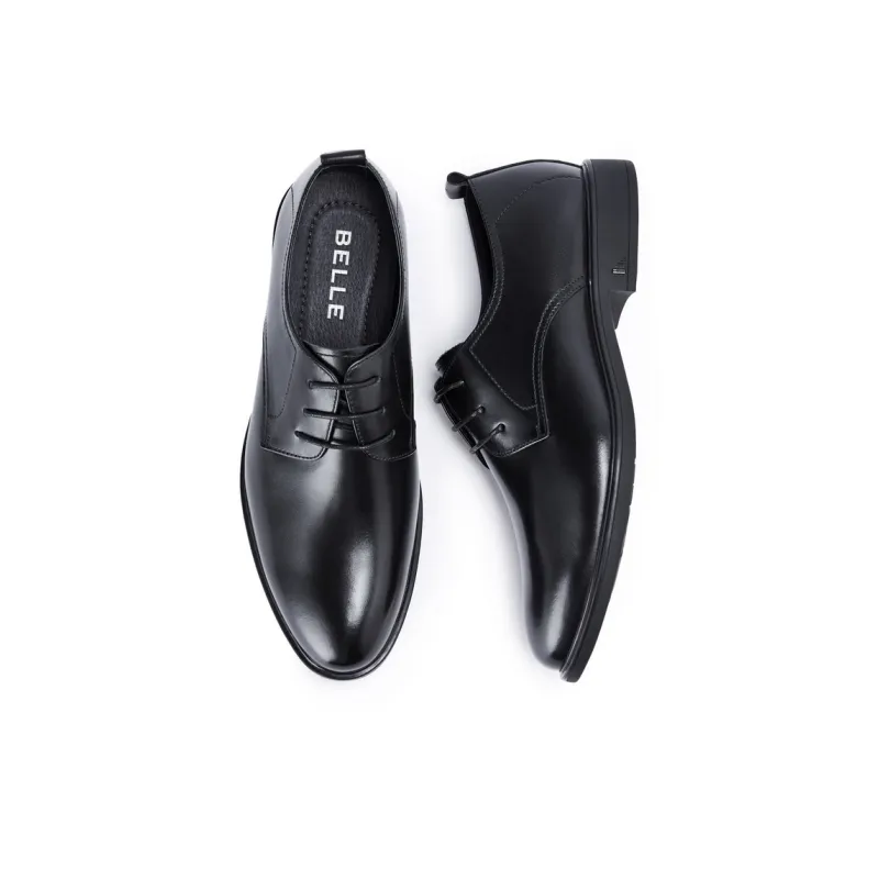 BELLE Dress Shoes Men Low Top Black-5
