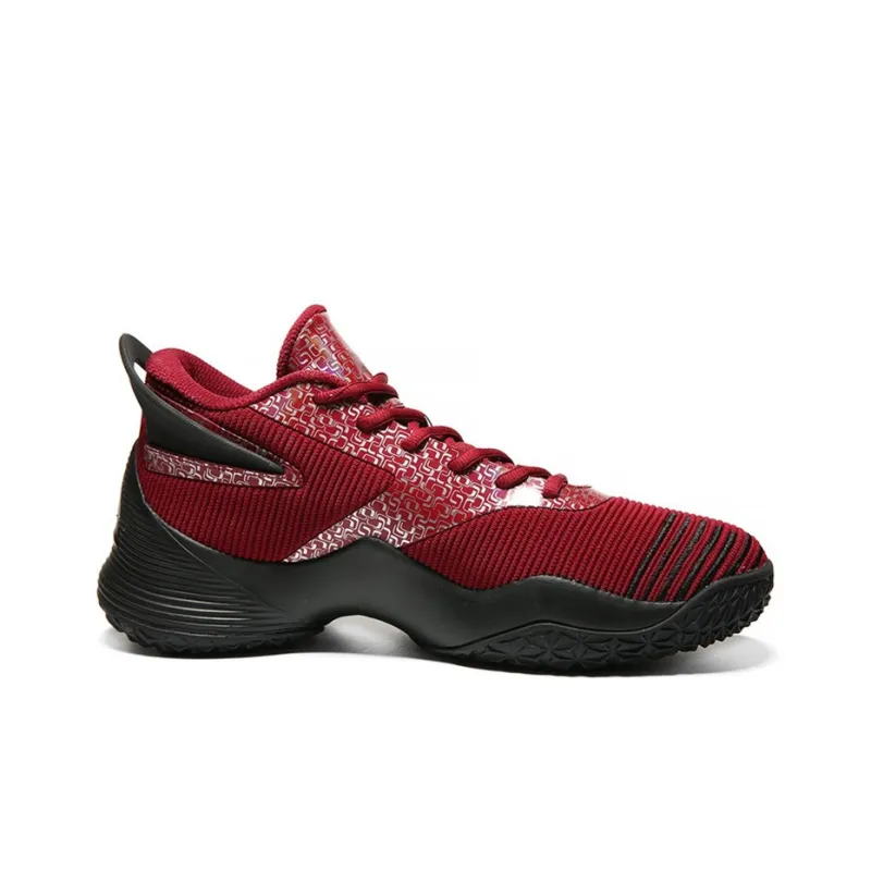 PEAK Cushioning Anti Slip And Wear Resistant Coverage Support Mid Top Basketball Shoes Men's Deep Cherry Red-1