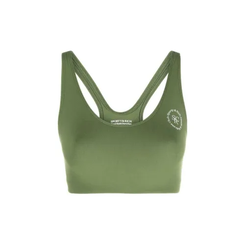 SPORTY & RICH Tank Tops Women's Army Green