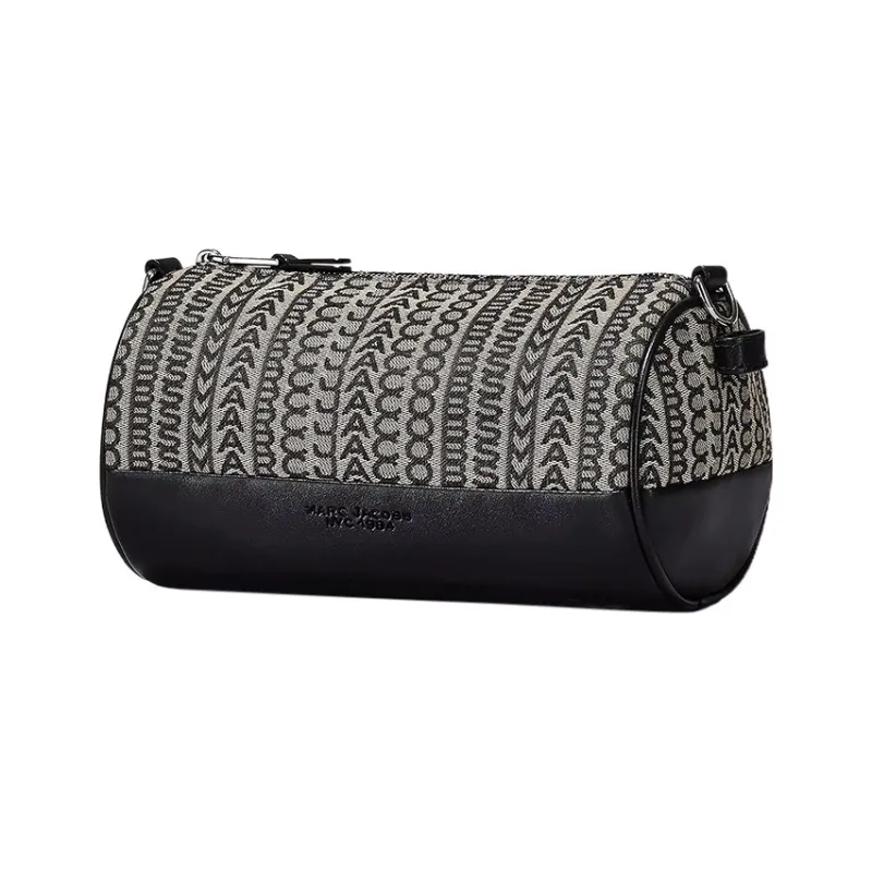 MARC JACOBS Woven Jacquard With Leather Trim Cylinder Bag Handheld Shoulder Bag Crossbody Bag Regular Unisex Black-1