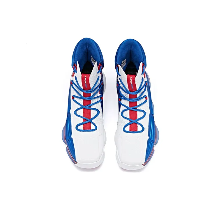 Anta Cushioned Slip-Resistant Abrasion-Resistant High-Top Performance Basketball Shoes Men's True Blue-2