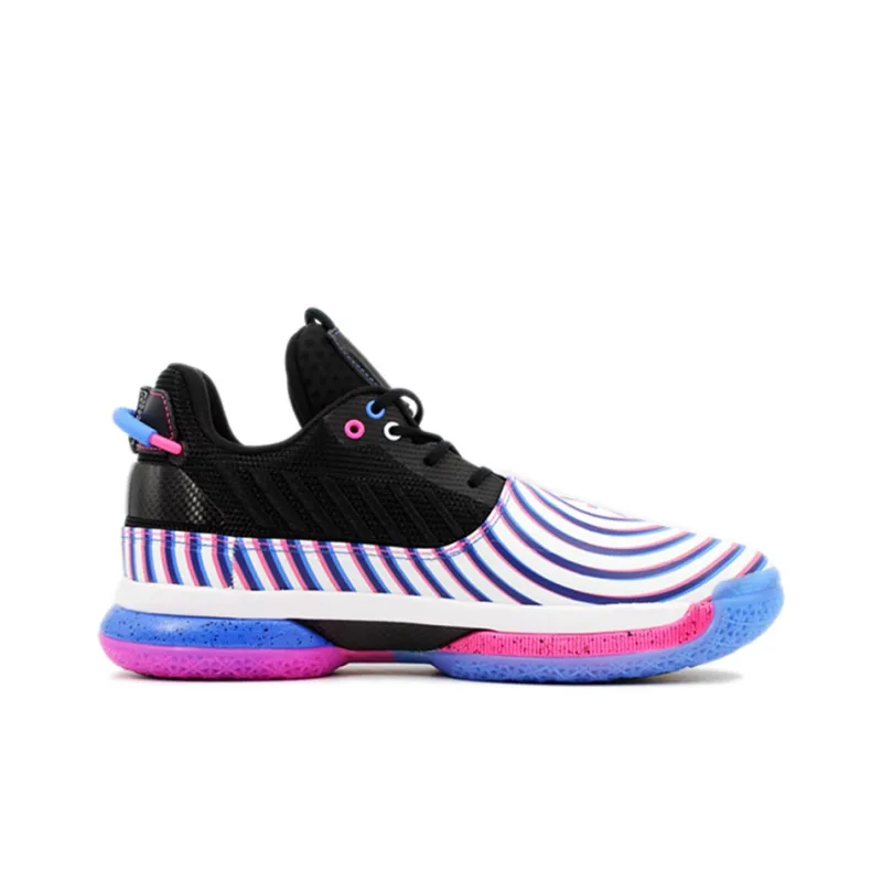 LiNing WOW 7 Way Of Wade 7 Cushioning Anti-Slip And Wear-Resistant Low-Top Basketball Shoes Black Purple White-1
