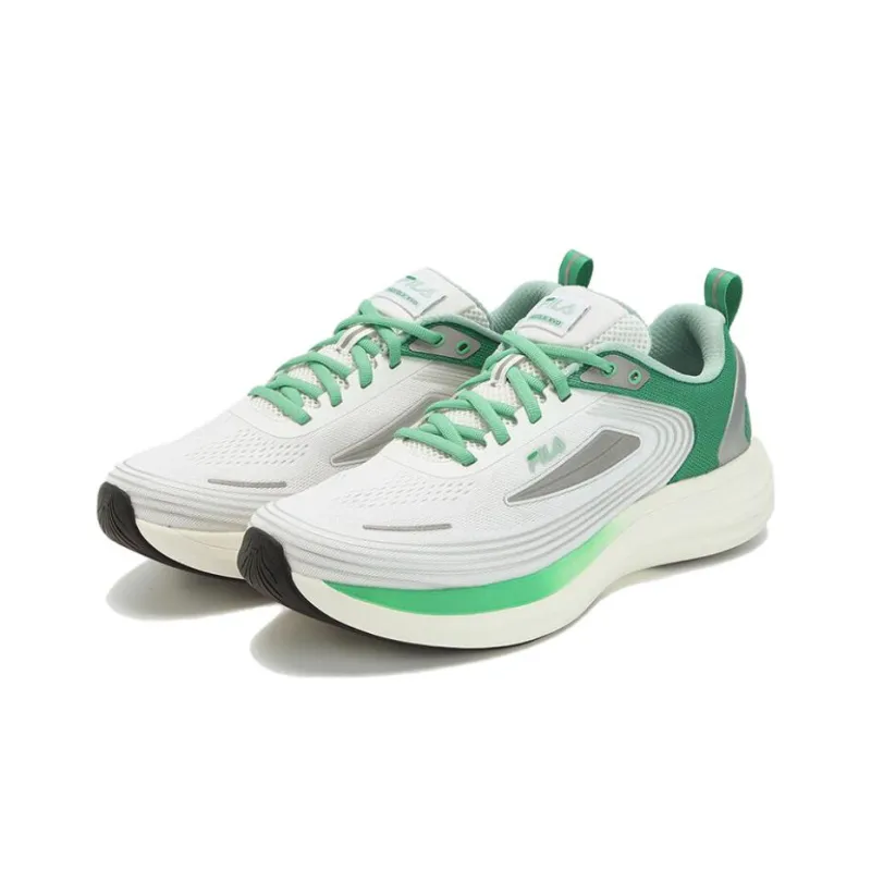 FILA NUVOLE EVO Anti Slip Wear Resistant Low Top Casual Running Shoes Men's White Green-2