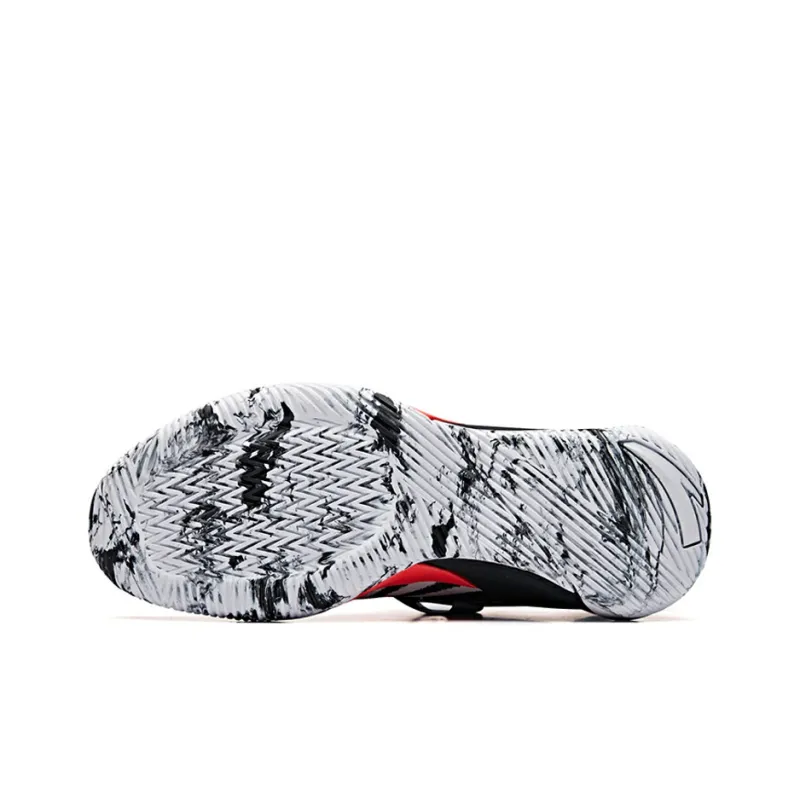 Anta Cushioning Anti-Slip And Wear-Resistant Low-Top Basketball Shoes Men's Black White Stripes-3