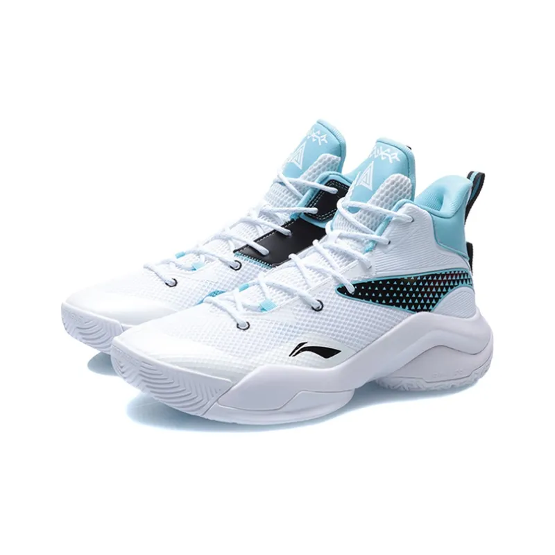 LiNing Power 7 Cushioning, Slip Resistant, Abrasion Resistant, Coverage, Support Mid Top Basketball Shoes Men's Snow-2