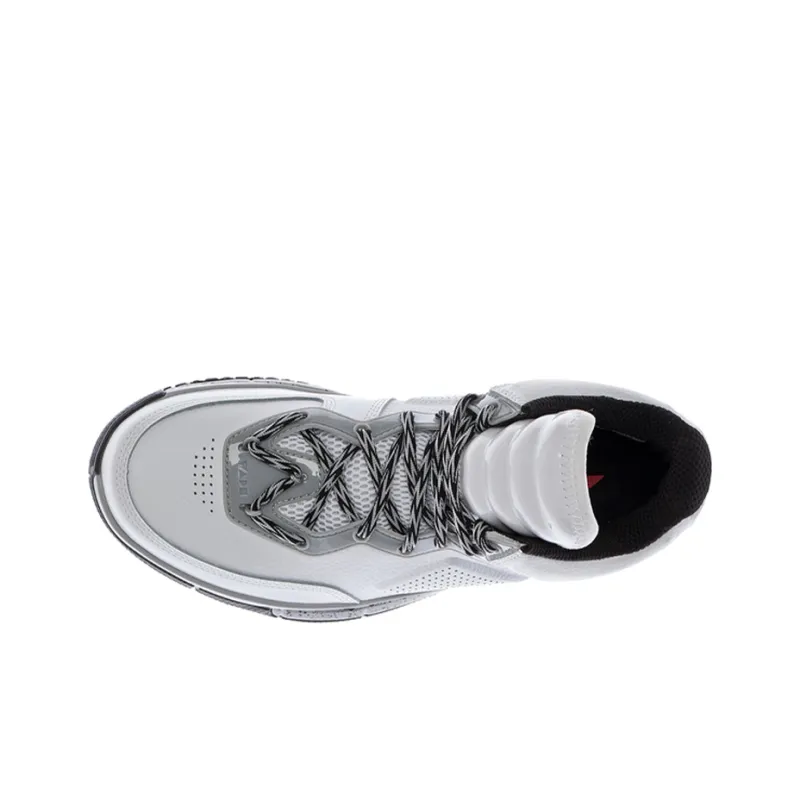 LiNing WOW 1 Anti Slip And Wear Resistant Support Mid Top Basketball Shoes Unisex White Gray-2
