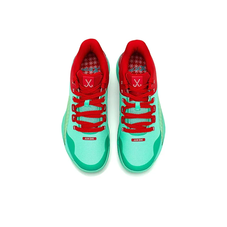 XTEP Lin Generation Low Top Basketball Shoes Men's Red Green-3