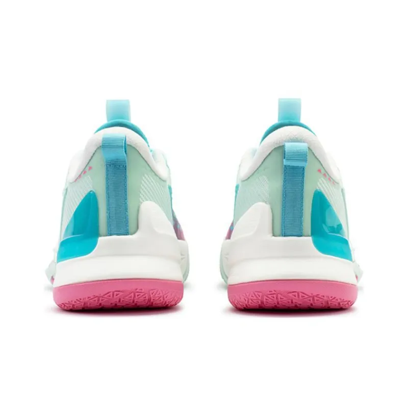 361° Big3 4.0 SWITCH Anti Slip Wear Resistant Low Top Basketball Shoes Men's Pink Green-4