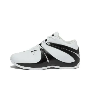 AND1 Rise Cushioned Slip-Resistant Mid-Top Basketball Shoes Men's White Black