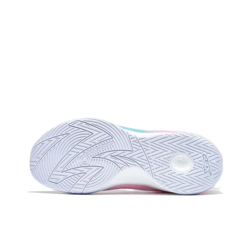 XTEP Cushioned Slip Resistant Abrasion Resistant Low Top Basketball Shoes Men's White Pink Blue-4
