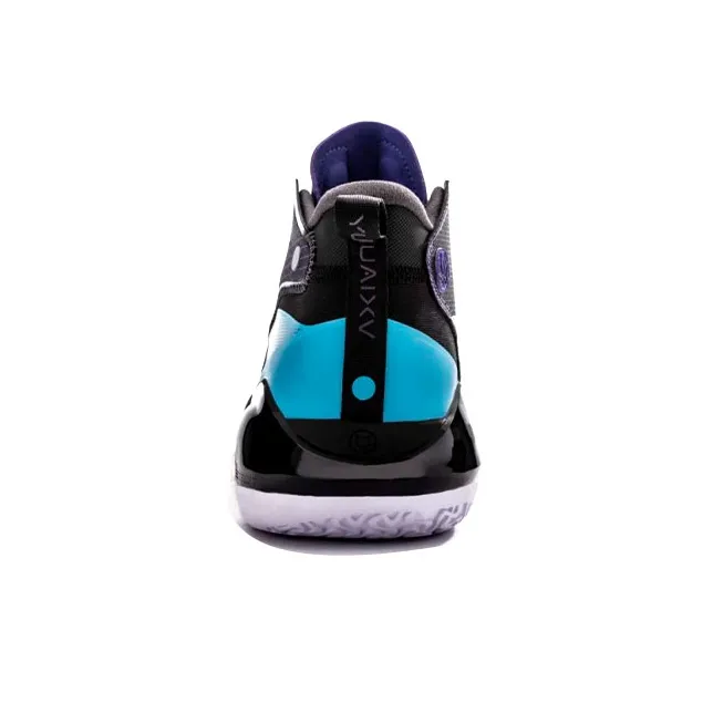 LiNing YuShuai 15 䨻 Cushioning Anti-Slip Wear-Resistant Coverage Support Rebound Mid-Top Basketball Shoes Black Blue-3