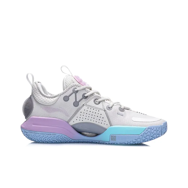 LINING All City 9 Basketball Shoes Men Low Top Pearl White/Orchid Purple-1