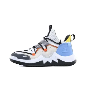 PEAK Iridescent Abrasion Resistant Breathable Low Top Basketball Shoes Men's Dark Coffee