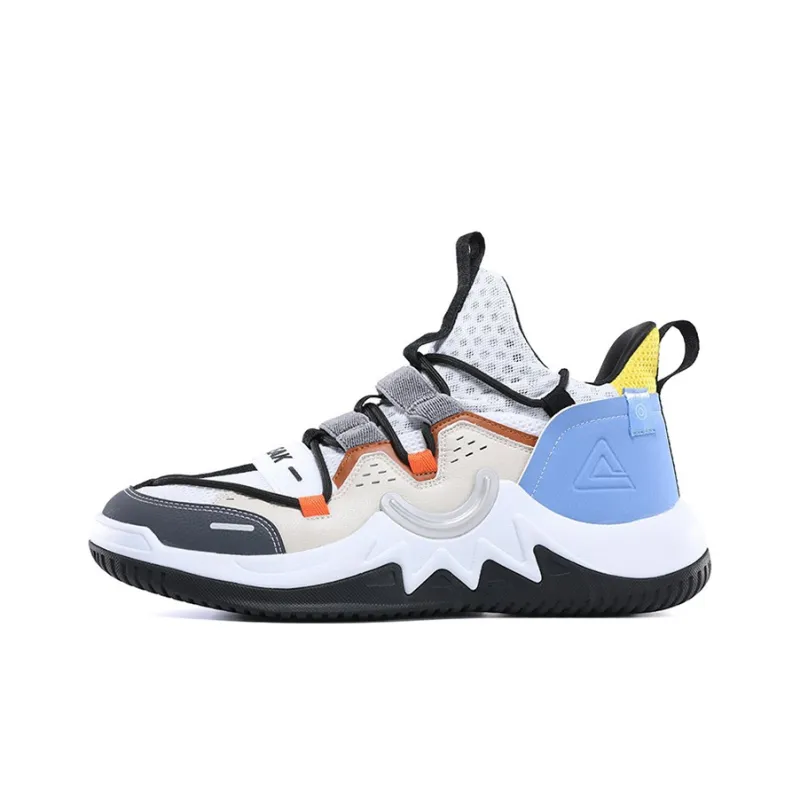 PEAK Iridescent Abrasion Resistant Breathable Low Top Basketball Shoes Men's Dark Coffee-0