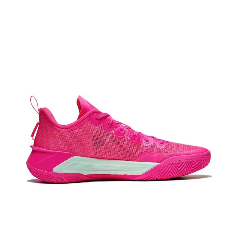 LiNing Liren 3 V2 PINK Durable Breathable Low Top Basketball Shoes Unisex Fluorescent Luminous Pink-1