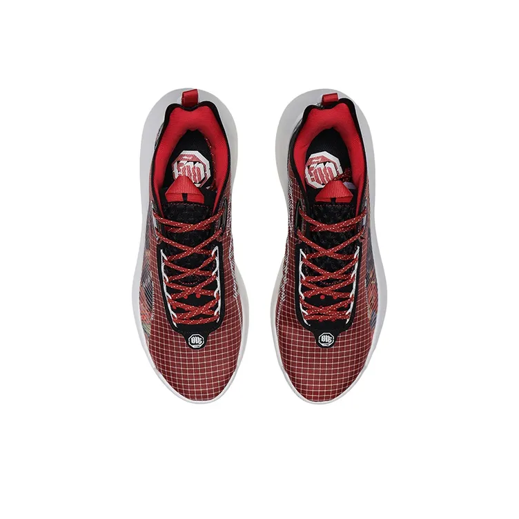 LINING Badfive 1 Basketball Shoes Men Low Top Chinese Paintings Red-3