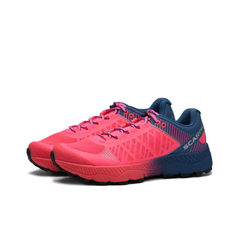 SCARPA Spin Ultra Slip Resistant, Abrasion Resistant, Waterproof Low Top Running Shoes Women's Red Blue-1