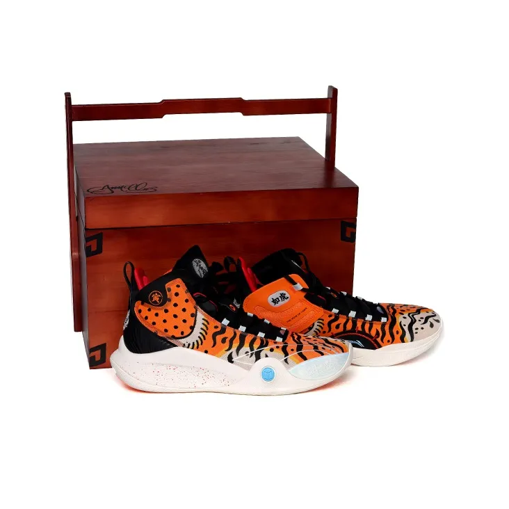 LiNing CJ 1 CJ 1 Cushioning Anti Slip And Wear Resistant Coverage Support Mid Top Basketball Shoes Men's Black Orange-1