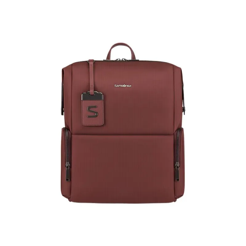 SAMSONITE Textile Cow Leather Backpack Laptop Bag Backpack Medium Size Women's Fuchsia-0