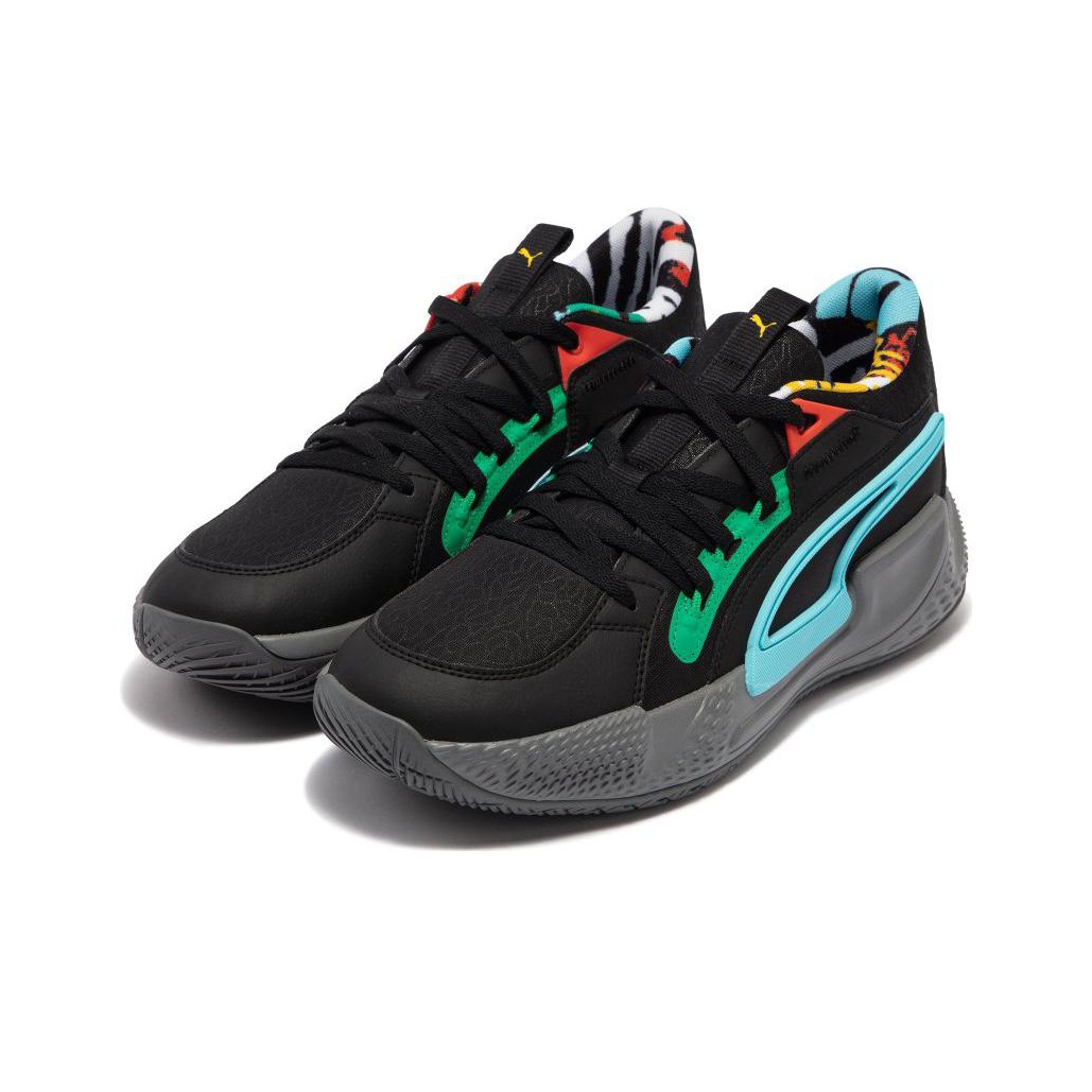 PUMA プーマ COURT RIDER CHAOS BLOCK PARTY PUMA Court Rider Chaos Block Party Black Cast Iron -US Size7