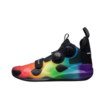 LiNing WOW 8 Way Of Wade 8 Rebound Support Coverage Slip Resistant Mid Top Basketball Shoes Men's Rainbow