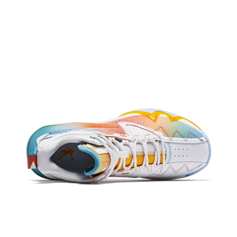 QIAODAN Poisonous Fangs 1.0 Basketball Shoes Men Low Top White-3