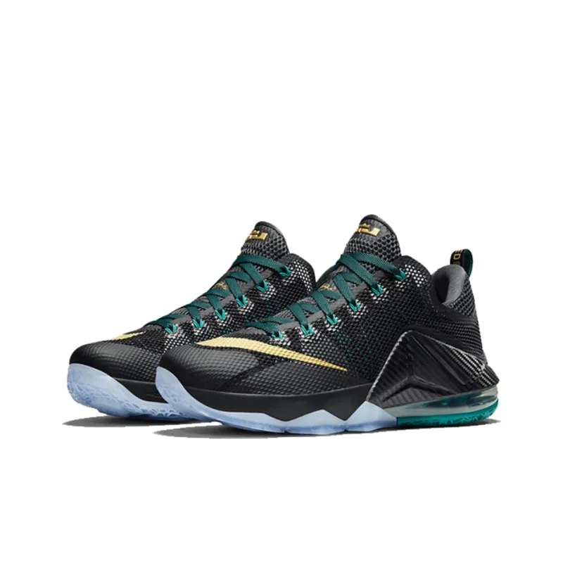 Nike Lebron 12 Cushioning Anti Slip And Wear Resistant Low Top Basketball Shoes Men's Black-1