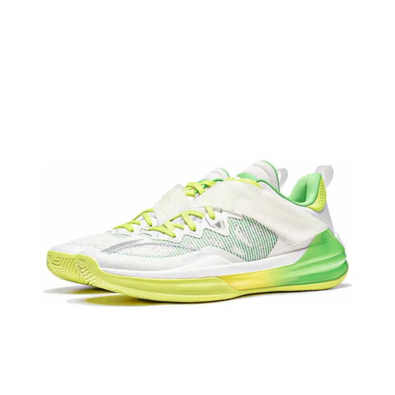 LiNing Liren3 TEAM Cushioning Anti Slip And Wear Resistant Low Top Basketball Shoes Men's White Yellow Green-2