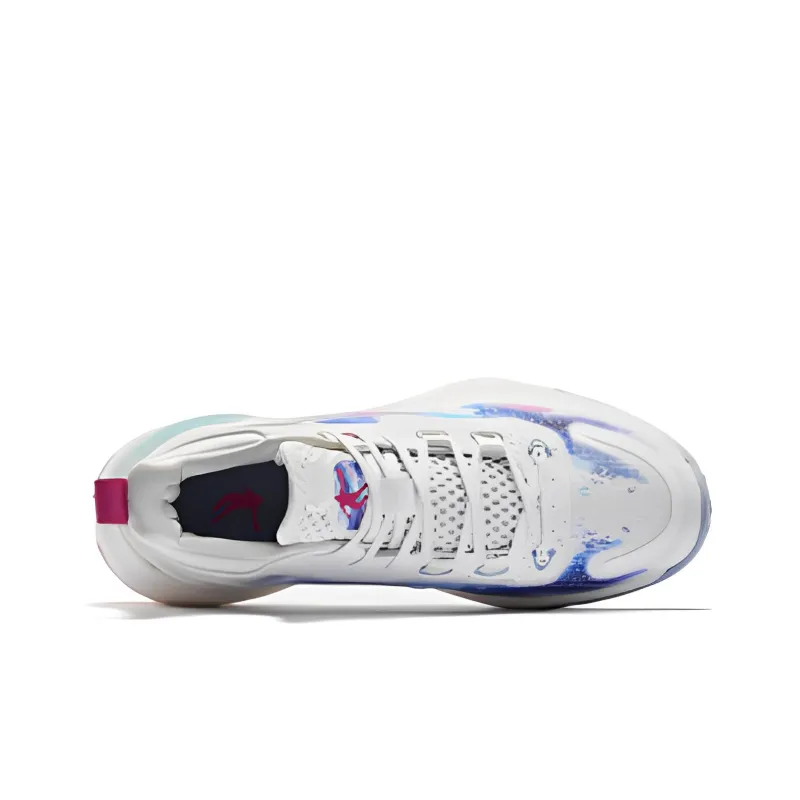 QIAODAN Busters 4ELITE Cushioning Anti Slip And Wear Resistant Mid Top Basketball Shoes Men's White Purple Blue-3