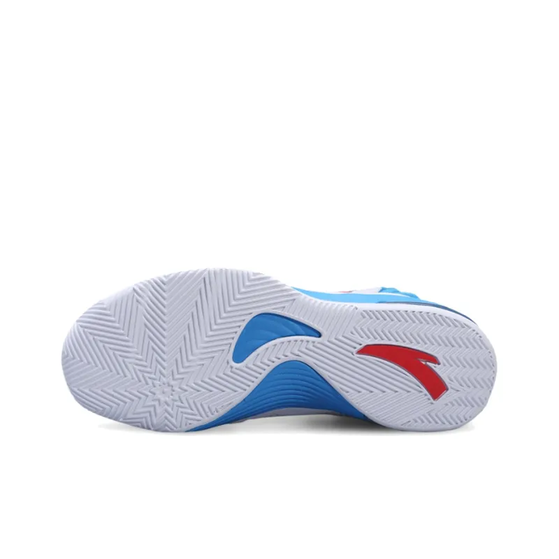 Anta Basketball Collection Cushioning Anti-Slip And Wear-Resistant Mid-Top Basketball Shoes Men's Blue White-4