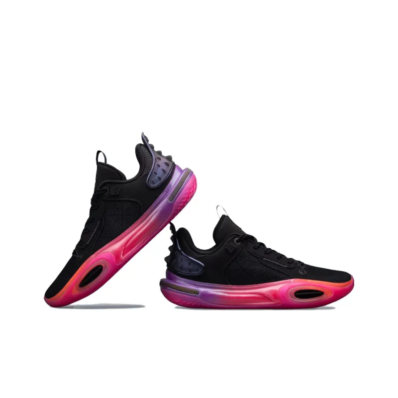 LiNing All City 11 Abrasion Resistant Breathable High Top Basketball Shoes Men's Black Red Sunrise, Sunset-3
