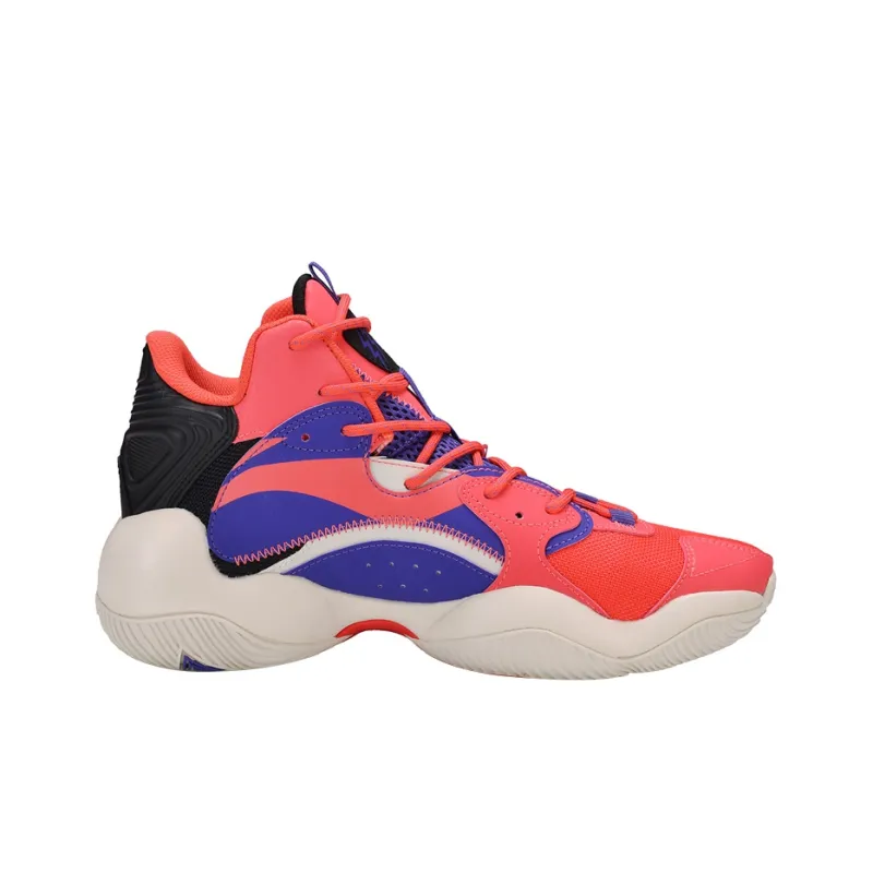 LiNing Power 6 V2 Cushioning Support Coverage Mid Top Basketball Shoes Men's Red Black Purple-1
