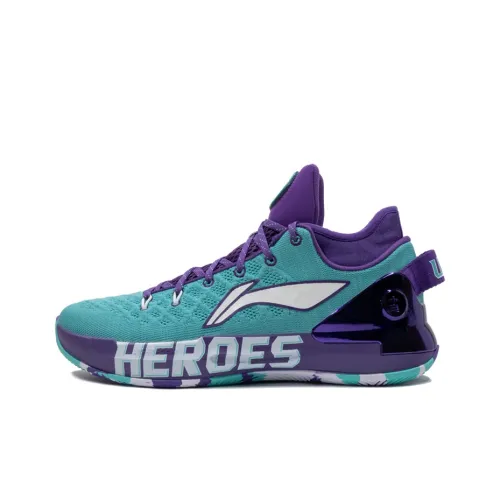 LINING YuShuai 13 Basketball Shoes Men Mid-Top Neon Green/Iron Purple