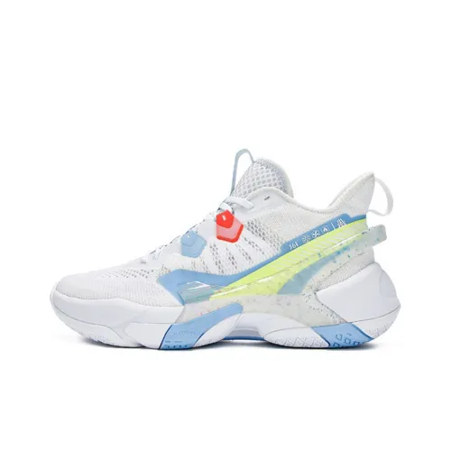 361° Durable Breathable Mid Top Basketball Shoes Men's White Blue