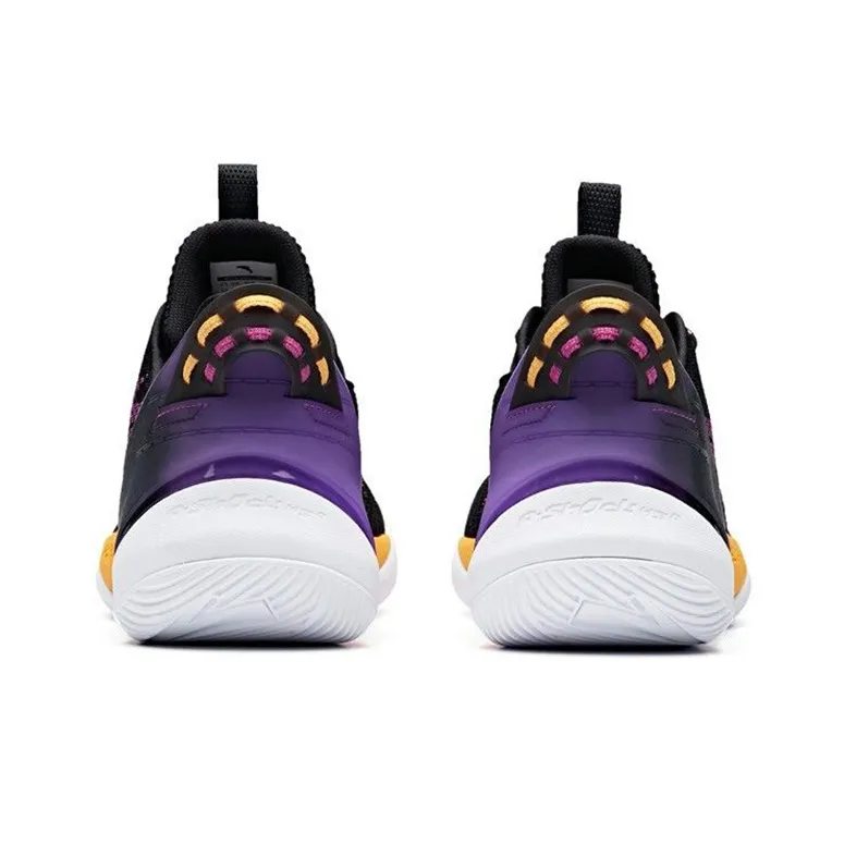 ANTA Basketball Shoes Men Low-Top Black/Yellow/Purple-3