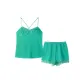 Camisole Green Shorts Silk Clothing Sets
