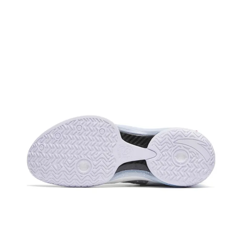 Anta Shock Wave 4 Cushioning Anti-Slip And Wear-Resistant Low-Top Basketball Shoes Blue White-4