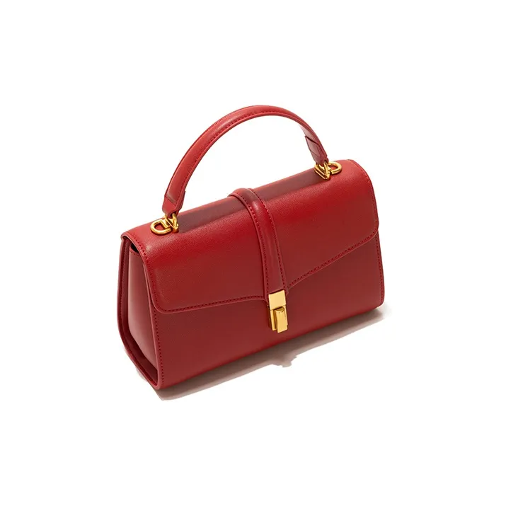 GXFMOD Cow Leather One Shoulder Handbags Medium Size Women's Red-1