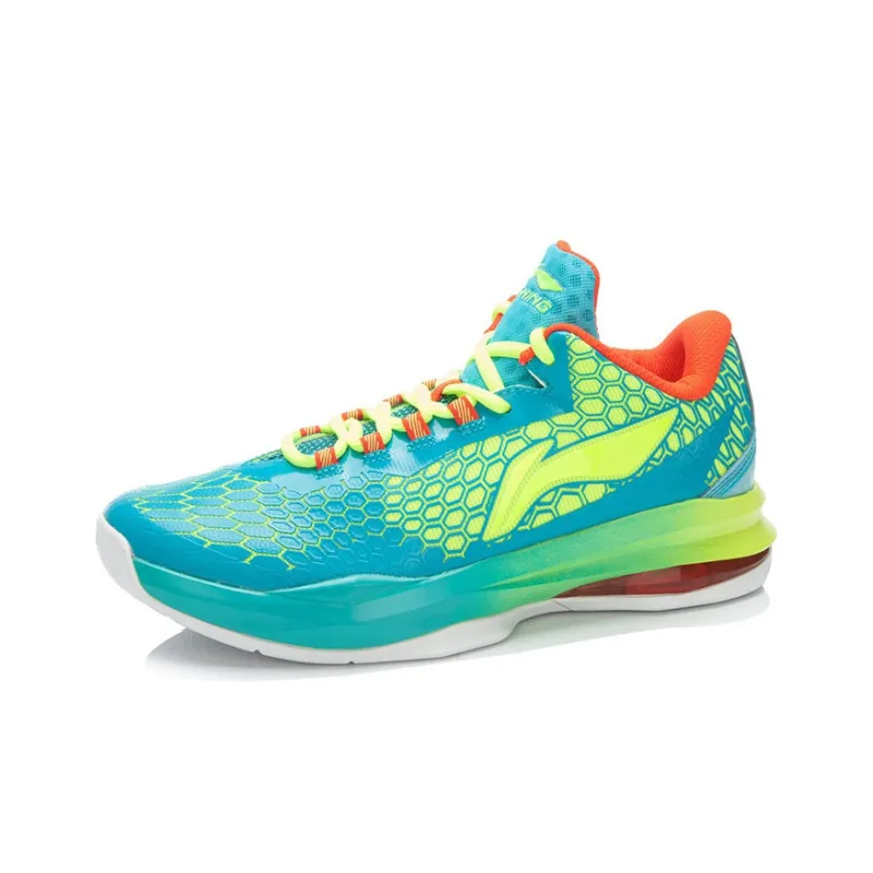 LiNing Unit Bow 2 Abrasion Resistant Low Top Basketball Shoes Men's Blue Green-2