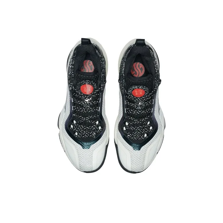 361° AG2 X Basketball Shoes Men Mid Top Feather White/Obsidian Black-3